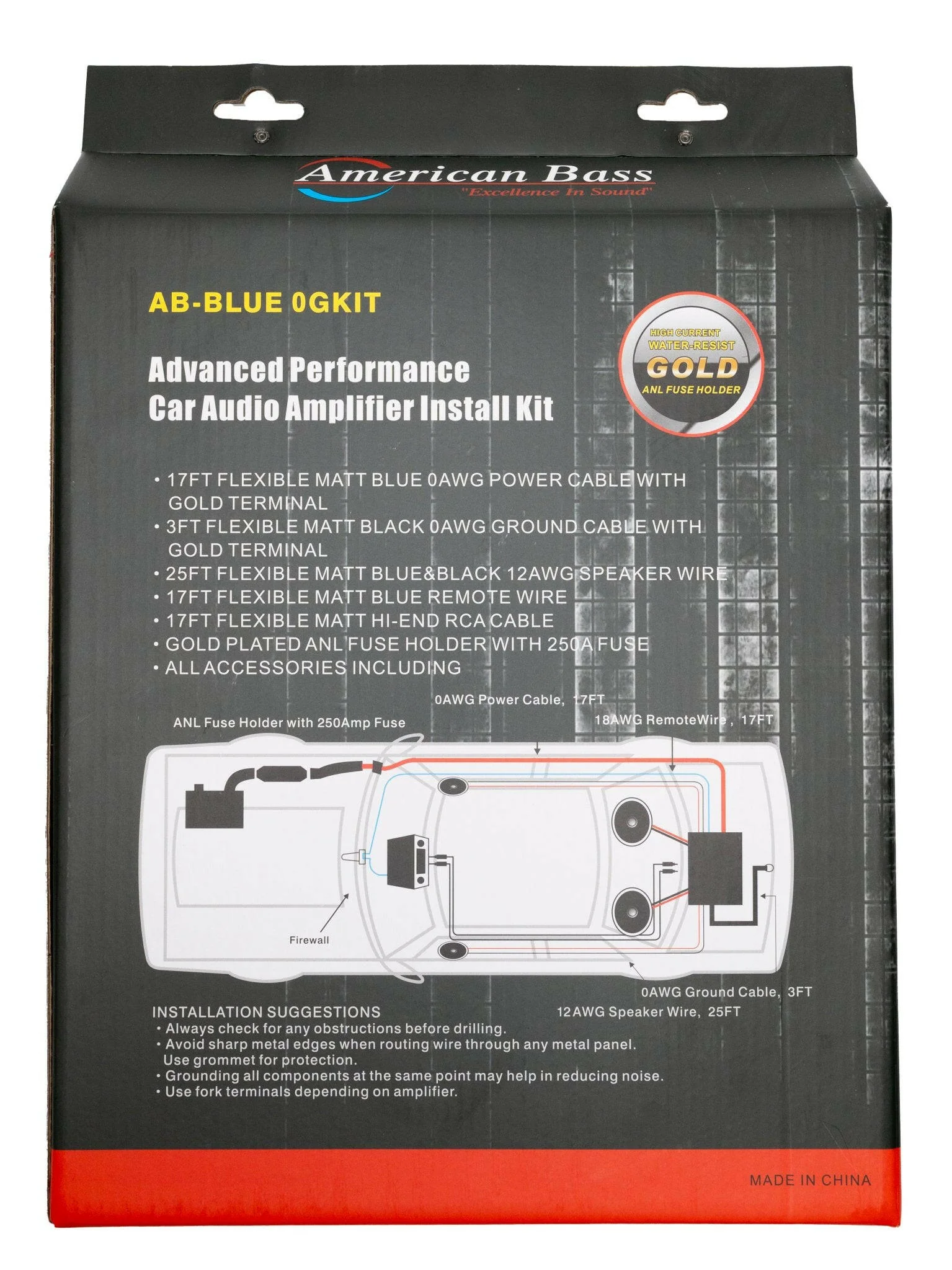 American Bass 0 Gauge Complete CCA (Copper Clad Aluminum) Amplifier Wiring Kit - Car Audio Amp Install Kit with Power, Ground & RCA Cables - Image 6
