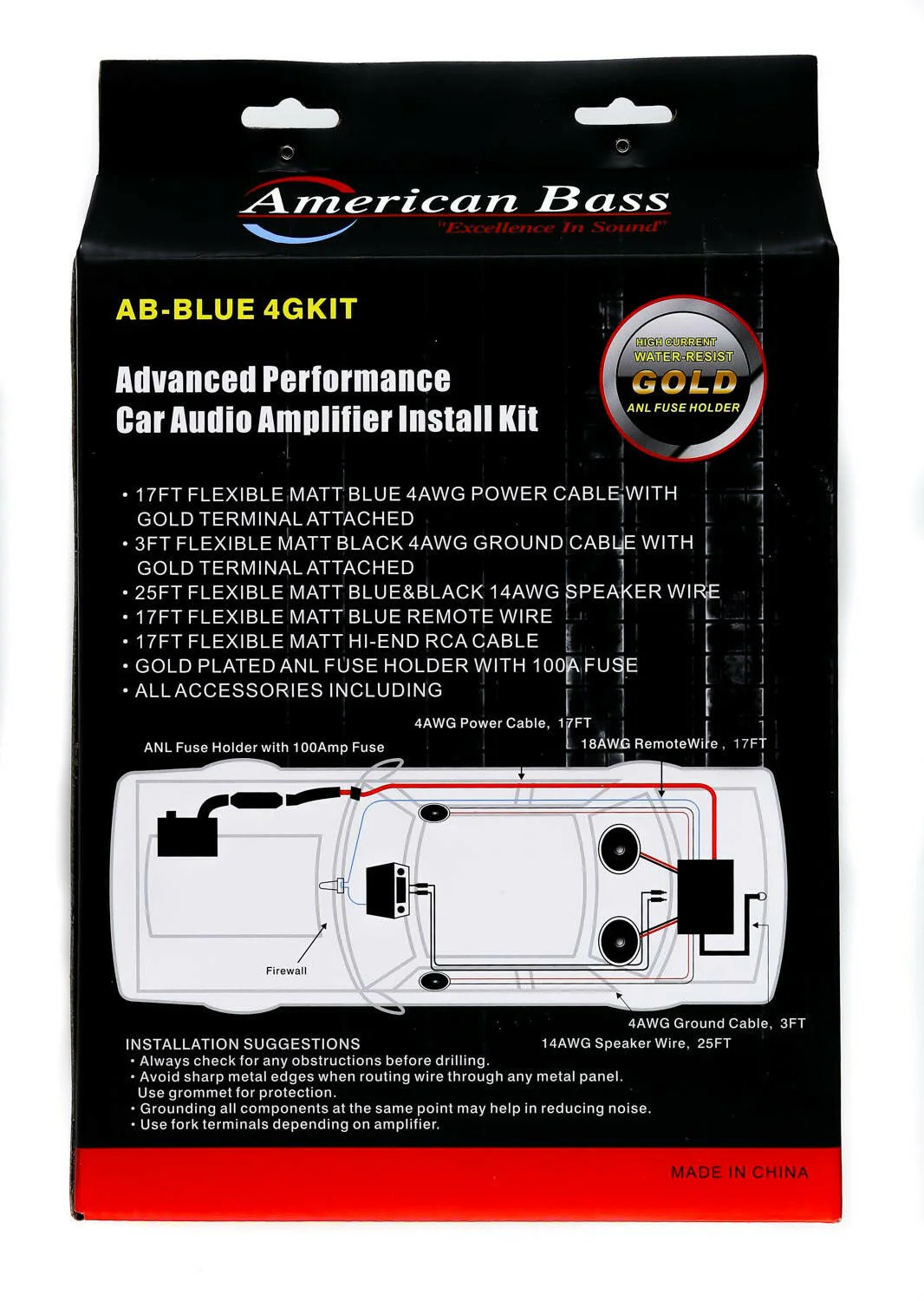 American Bass 4 Gauge Complete CCA (Copper Clad Aluminum) Amplifier Wiring Kit - Car Audio Amp Install Kit with Power, Ground & RCA Cables - Image 5