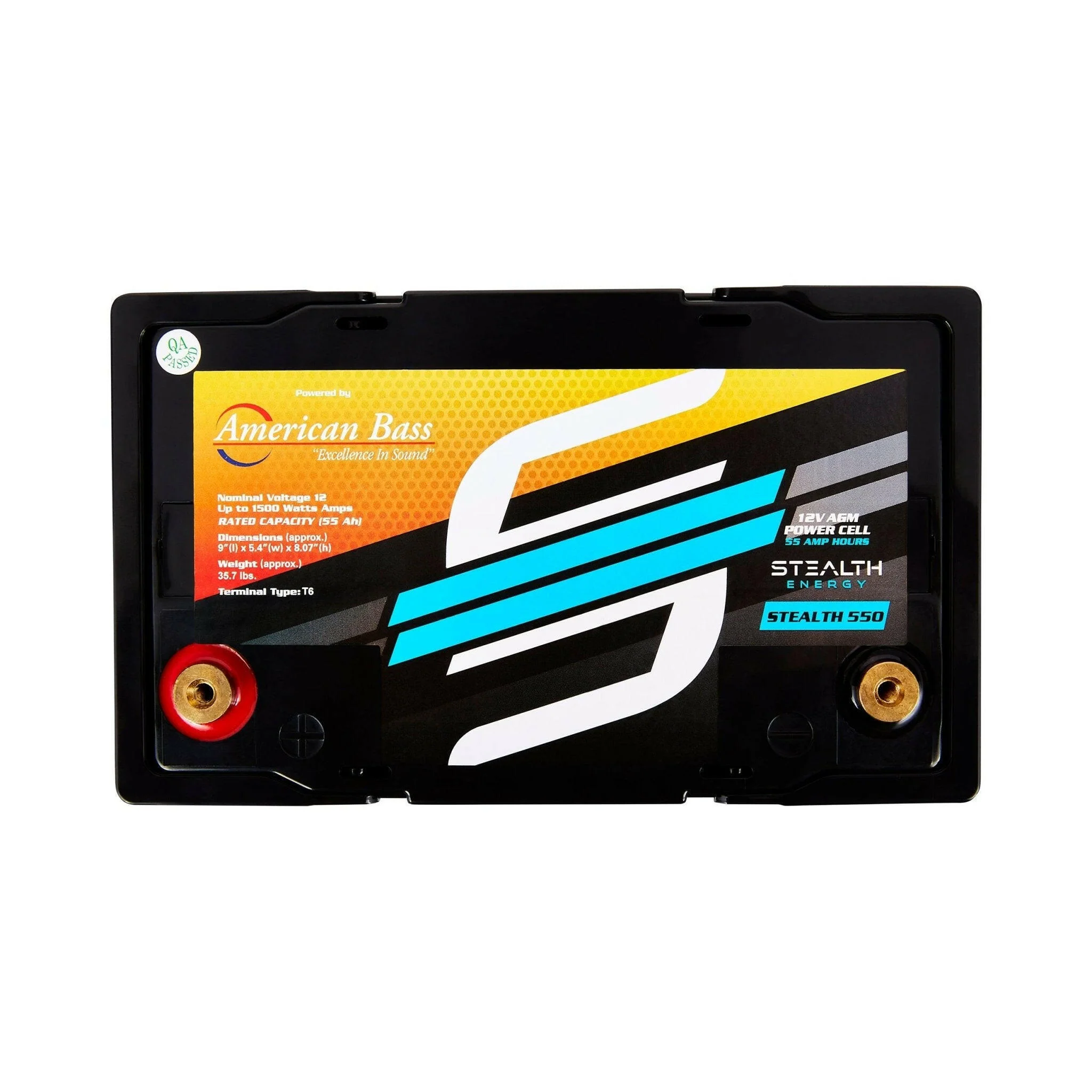 ST-550 American Bass Audio Stealth 550 | 55Ah AGM Battery | Maintenance-Free, Sealed Power for Car Audio & More - Image 3