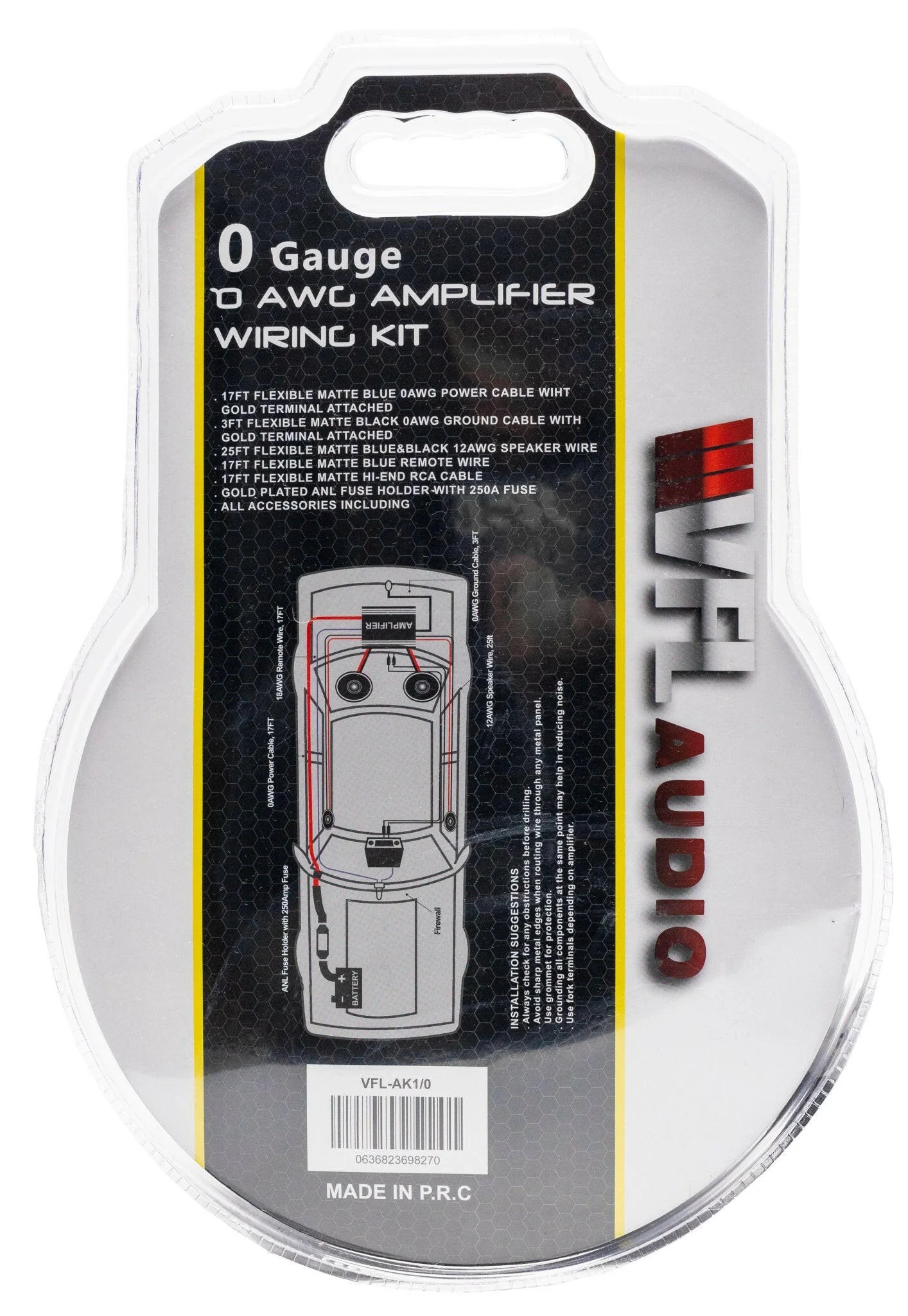 VFL 0 Gauge Complete OFC (Oxygen Free Copper) Amplifier Wiring Kit - High Power Car Audio Amp Install Kit with Power, Ground & RCA Cables - Image 4