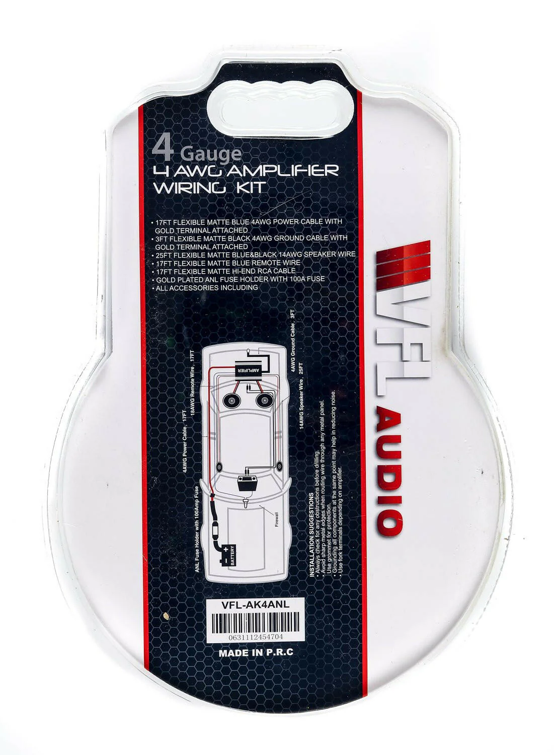 VFL 4 Gauge Complete OFC (Oxygen Free Copper) Amplifier Wiring Kit - High Power Car Audio Amp Install Kit with Power, Ground & RCA Cables - Image 3